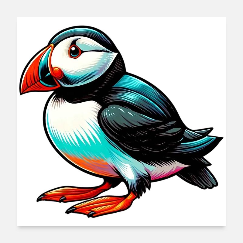 Papageitaucher Poster 60x60 cm