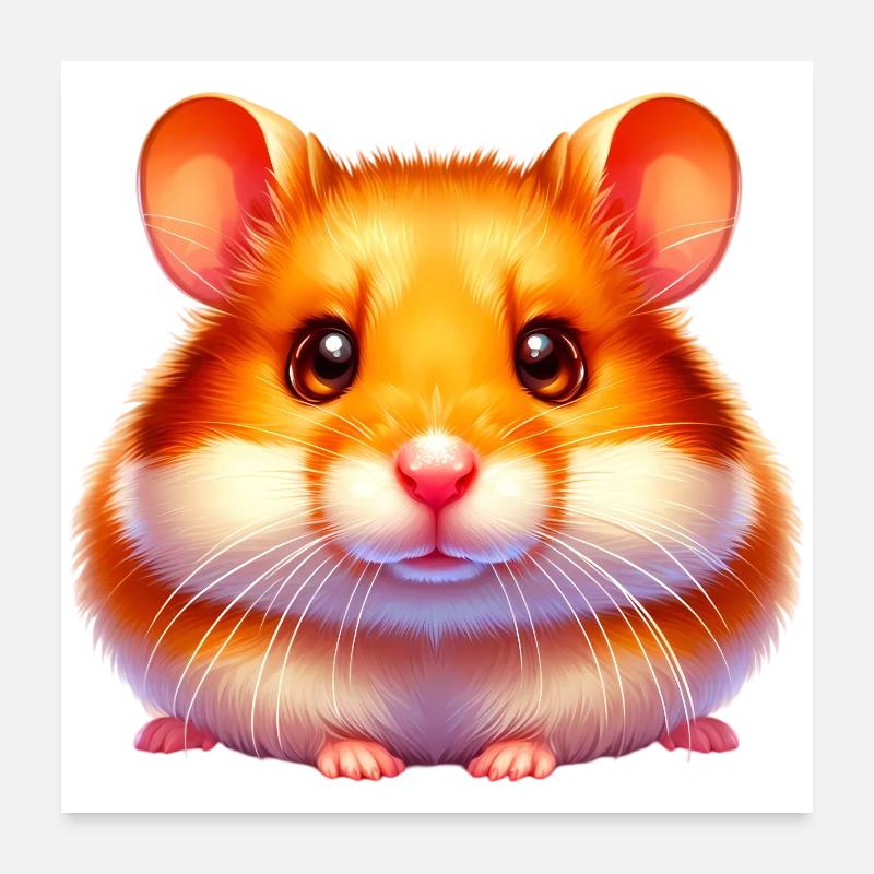 Hamster - Poster 60 x 60 cm - blanc