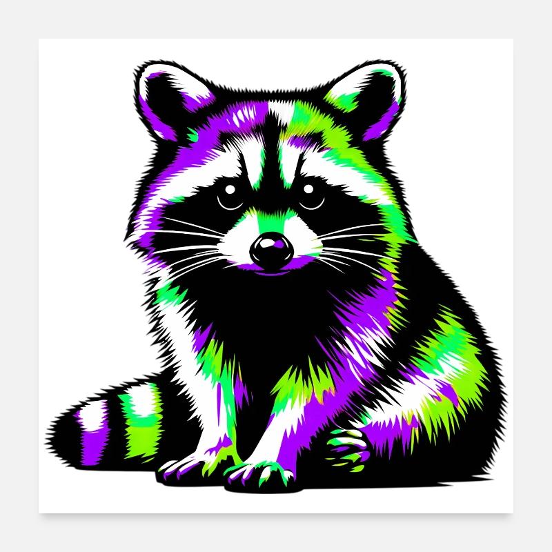 Raccoon Poster 24" x 24" (60x60 cm)