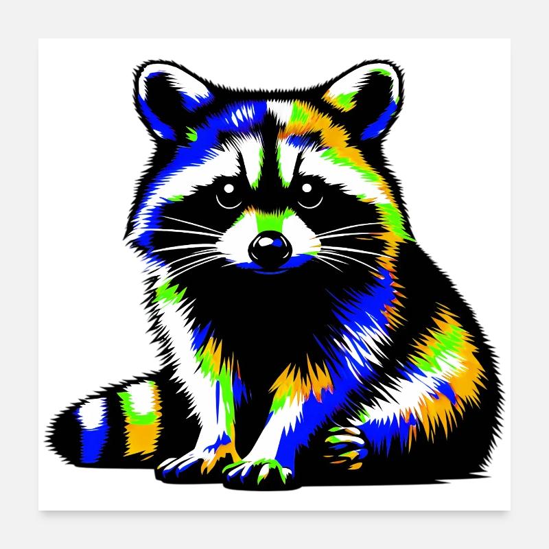 Waschbär Poster 60x60 cm