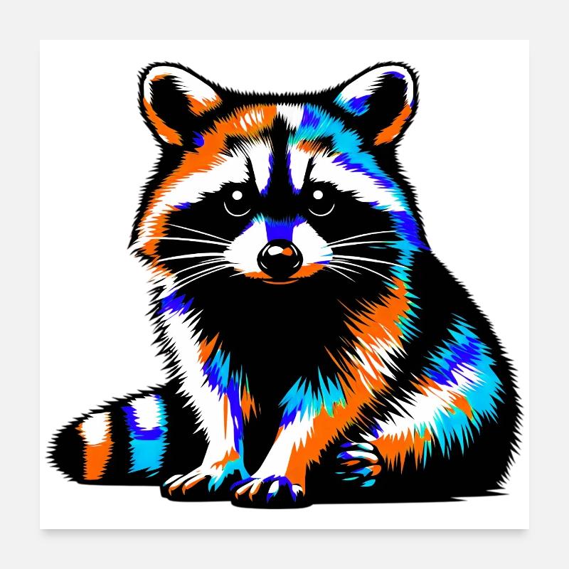 Raccoon Poster 24" x 24" (60x60 cm)