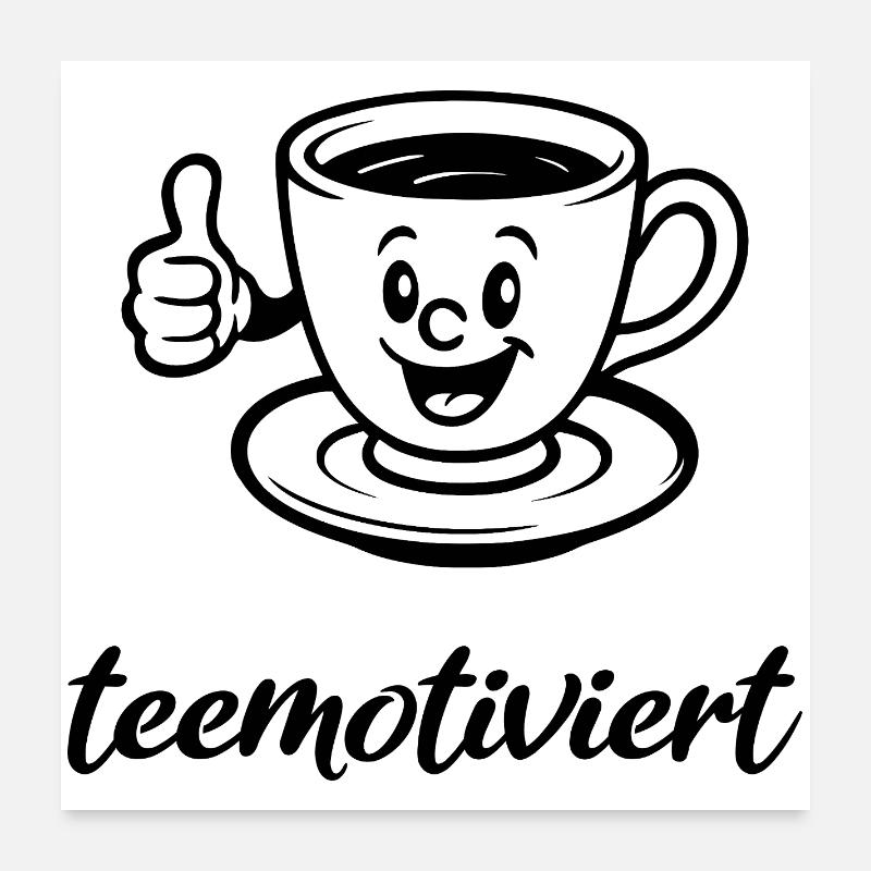 tea-motivated, teacup, tea, tea break, demotivated Poster 24" x 24" (60x60 cm)