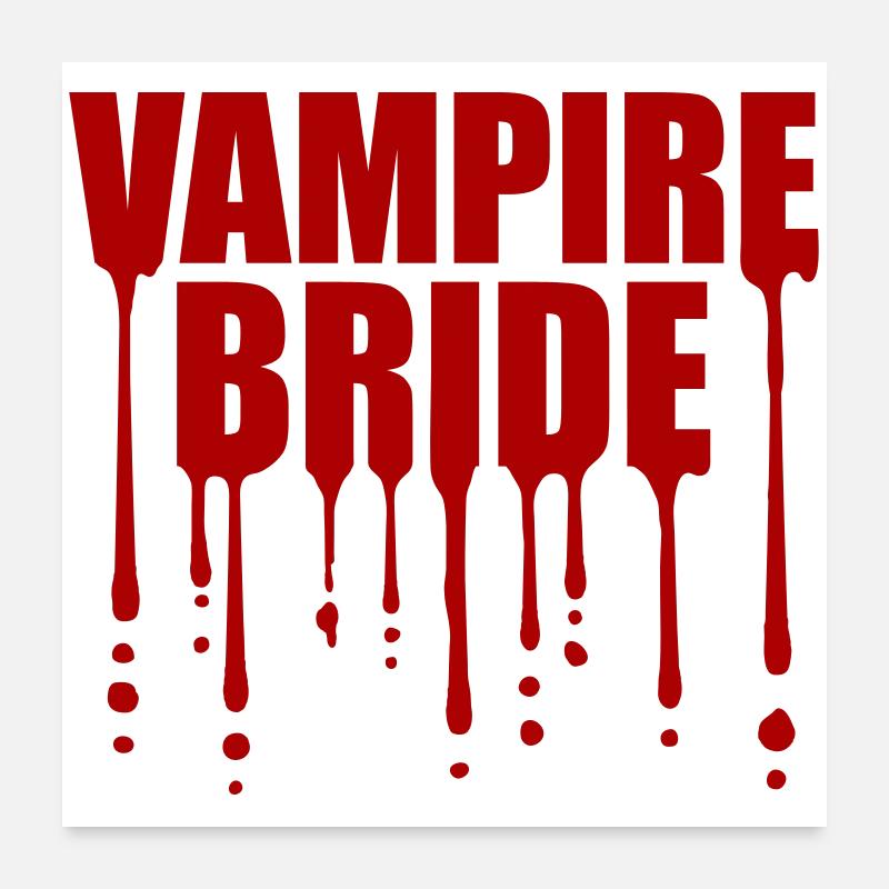 Vampire Mariée Sanglant Halloween Célibataire Mariage Poster 60 x 60 cm