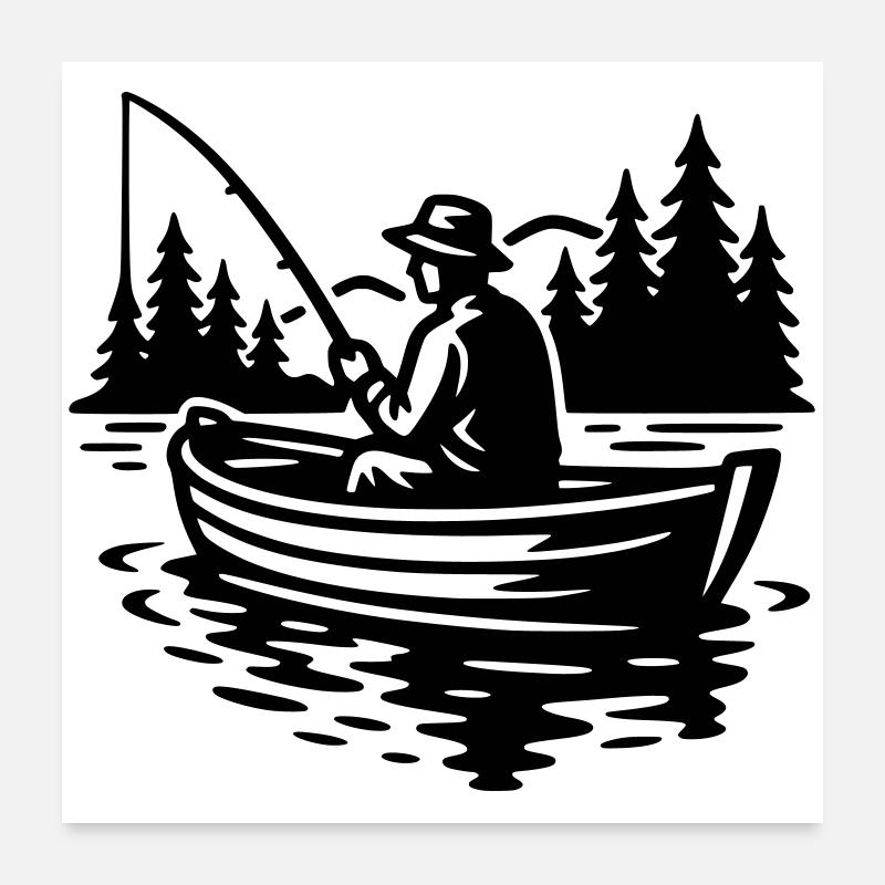 Pêche Poster 60 x 60 cm