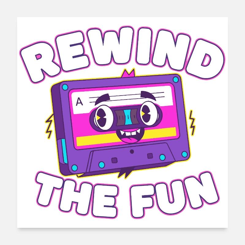Rewind The Fun Kassette Poster 60x60 cm