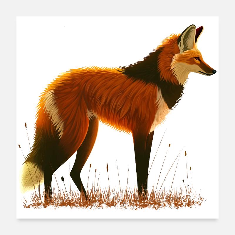 Mähnenwolf Poster 60x60 cm