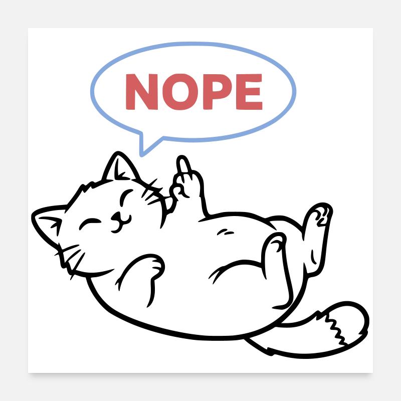 Chat rieur : Pas majeur Poster 60 x 60 cm