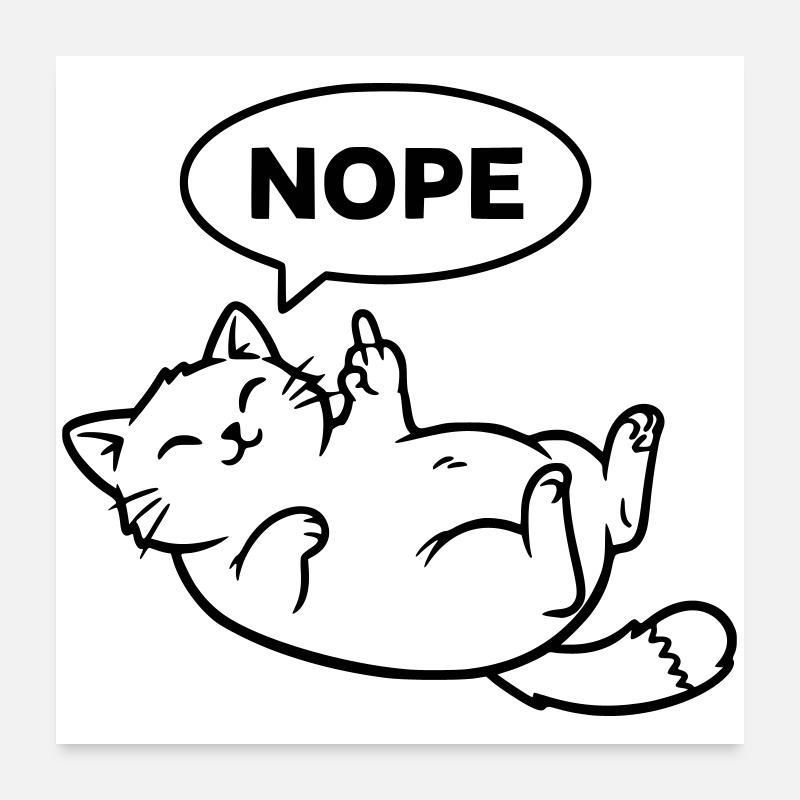 Plan du chat qui rire non Poster 60 x 60 cm