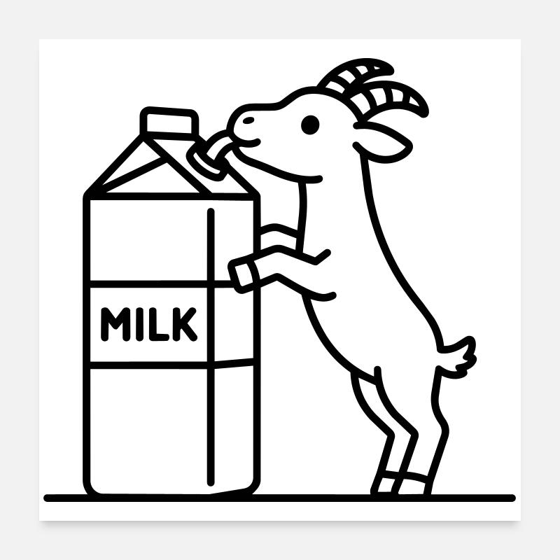 goat drinking milk Poster 24" x 24" (60x60 cm)