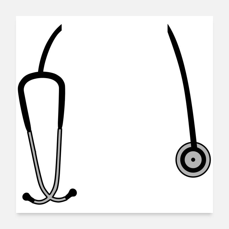 stethoscope - Poster 24" x 24" (60x60 cm) - white