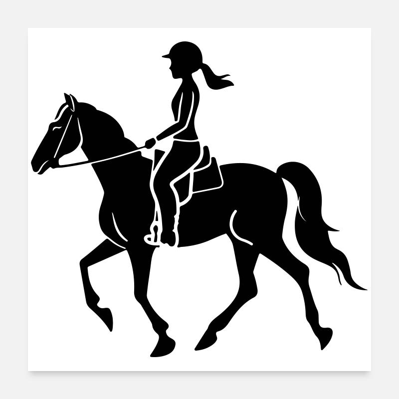 Équitation Poster 60 x 60 cm