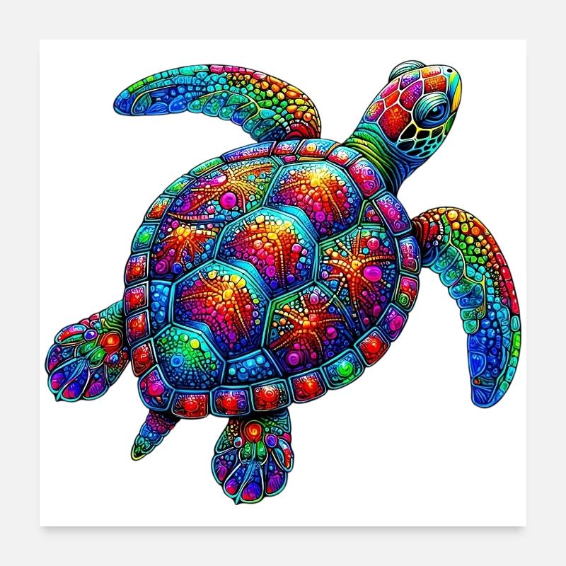 Tortue Poster 60 x 60 cm