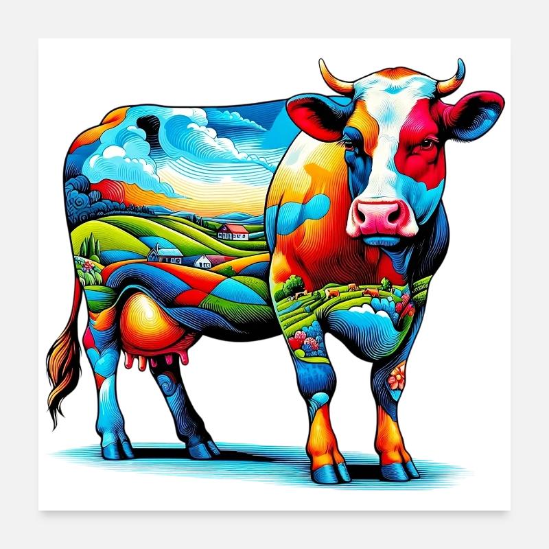 Vache Poster 60 x 60 cm