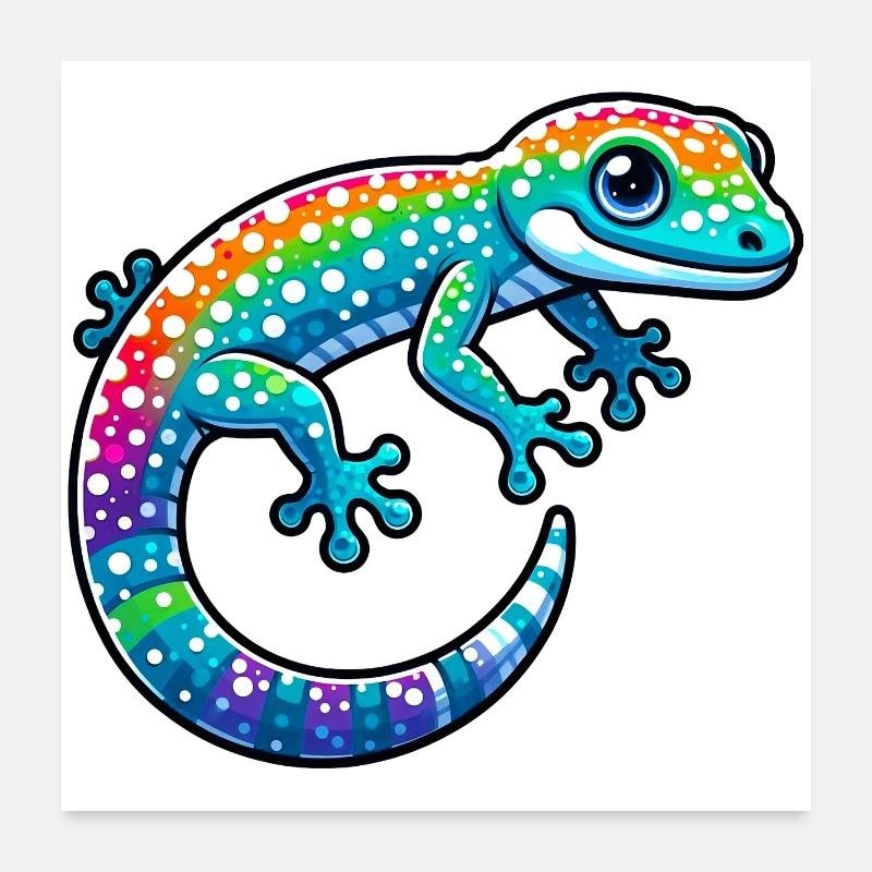 Gecko Poster 60 x 60 cm