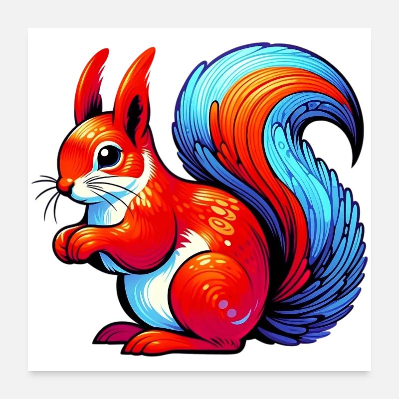Eichhörnchen Poster 60x60 cm