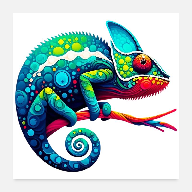 Chamäleon Poster 60x60 cm