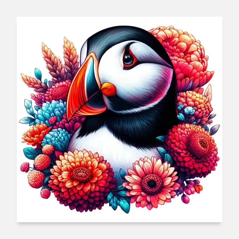 Macareux Poster 60 x 60 cm