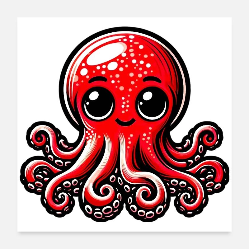 Krake Poster 60x60 cm