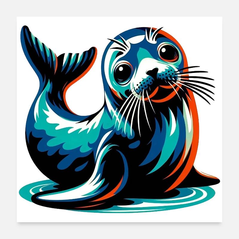 Seal Poster 24" x 24" (60x60 cm)