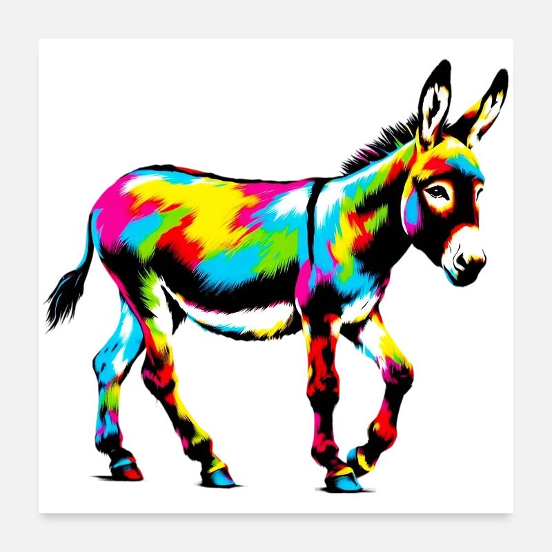Esel-Maultier - Poster 60x60 cm - Weiß