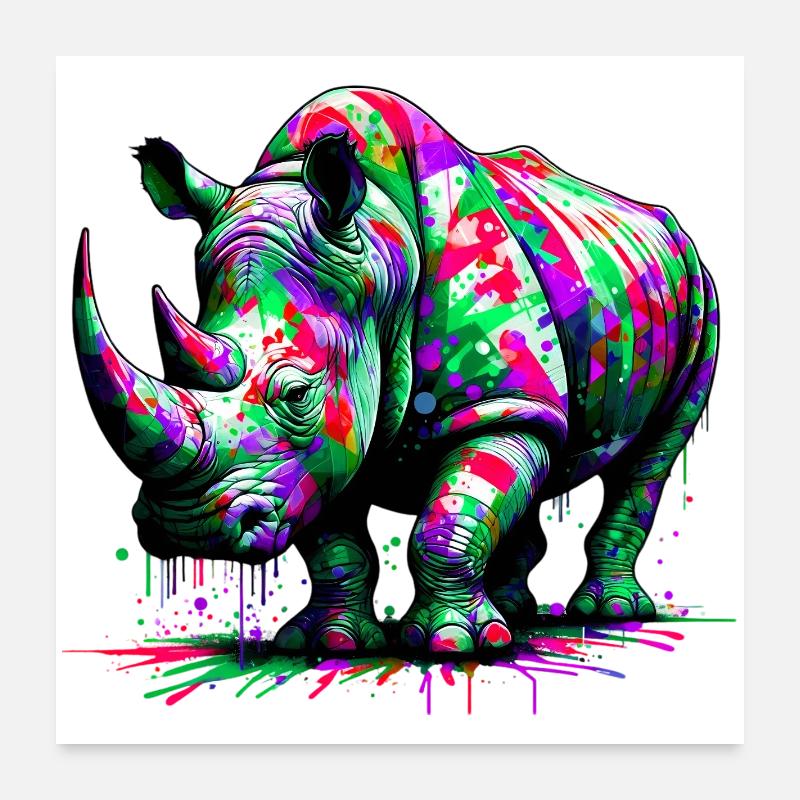 Rhinoceros Poster 24" x 24" (60x60 cm)