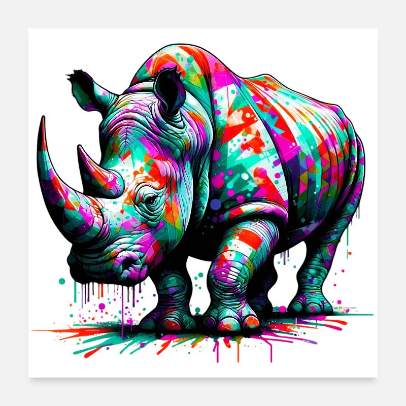 Nashorn Poster 60x60 cm