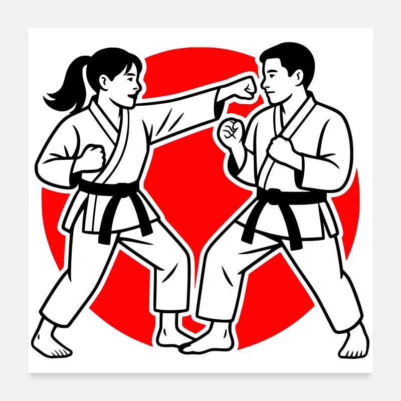 Karaté Kumite Poster 60 x 60 cm