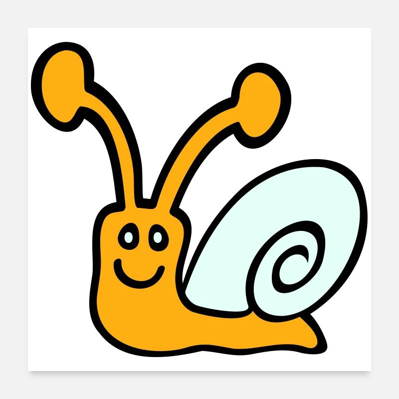 Snail Shell Cute Cute Happy Cool Poster 24" x 24" (60x60 cm)
