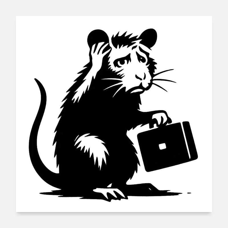 Desperate office rat Poster 24" x 24" (60x60 cm)