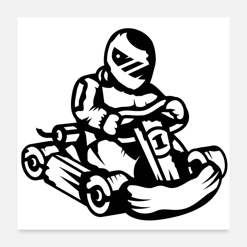 Un coureur de kart Poster 60 x 60 cm