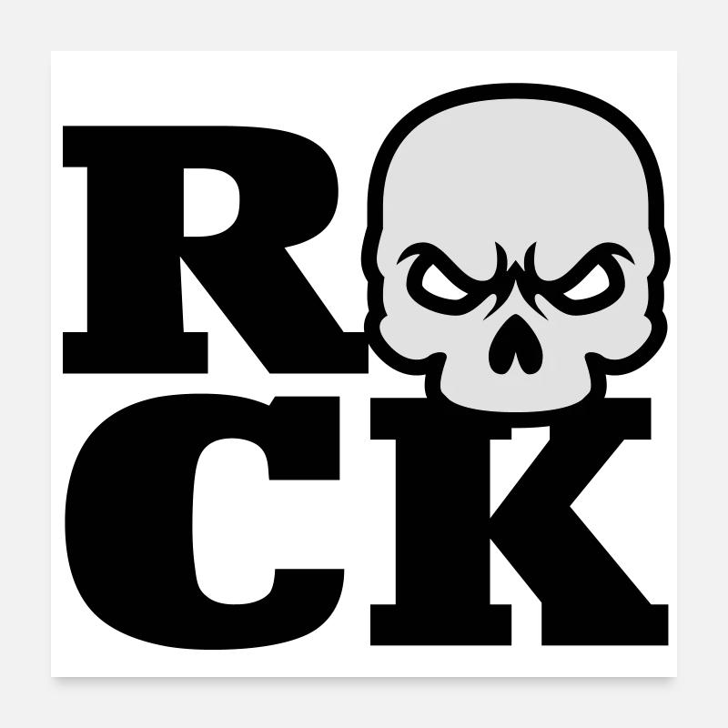 Rock Skull Poster 60 x 60 cm