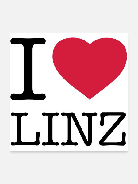 I LOVE LINZ Austria Österreich - Poster 24" x 24" (60x60 cm) - white - Front