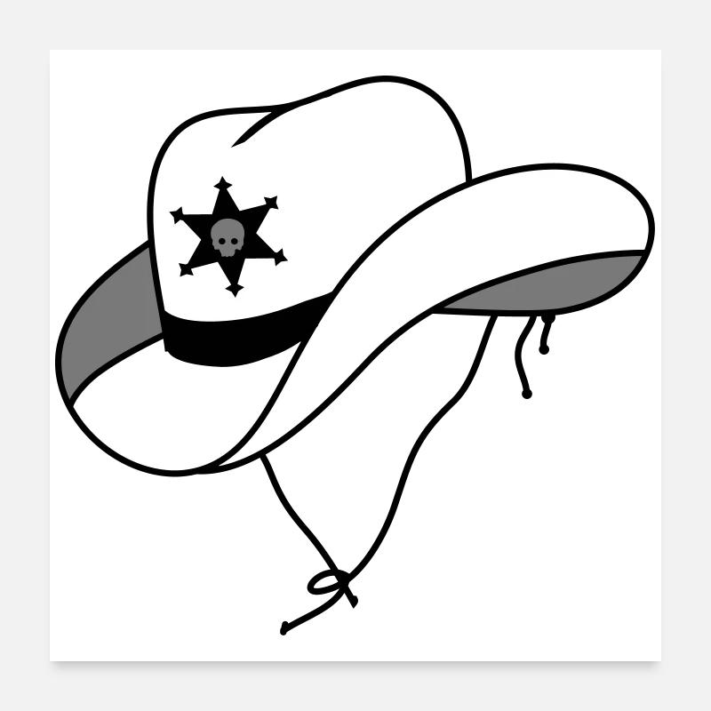 Sheriff hat with small skull on sheriff star Poster 24" x 24" (60x60 cm)