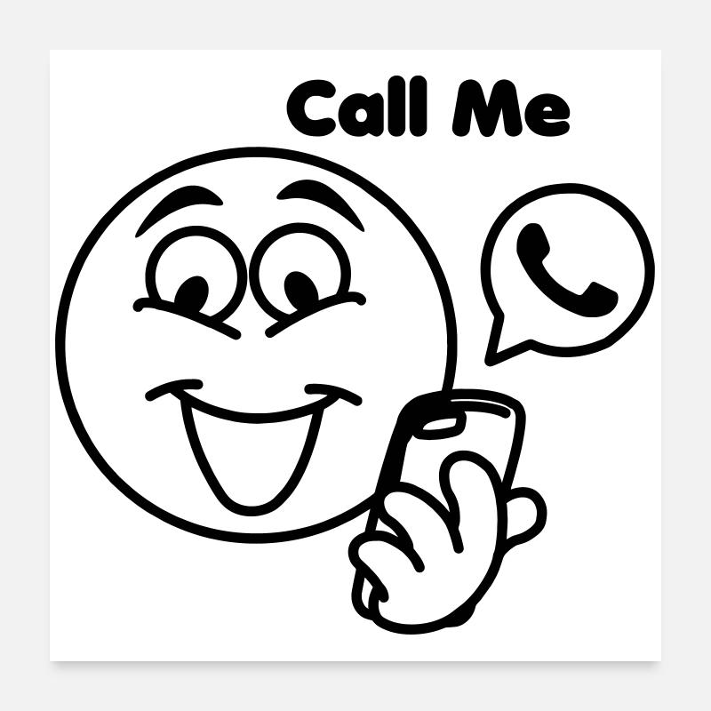 Steckkopf mit Telefon und SMS "Rufen Sie mich an Poster 60x60 cm