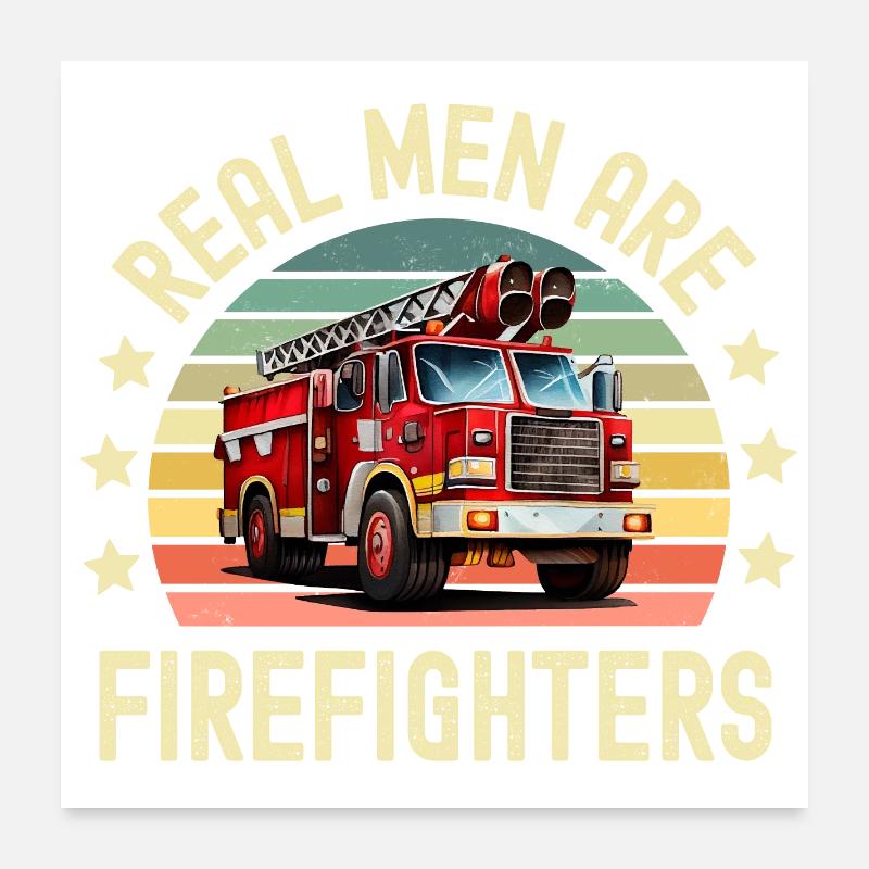 Firefighter Fire Brigade Poster 24" x 24" (60x60 cm)