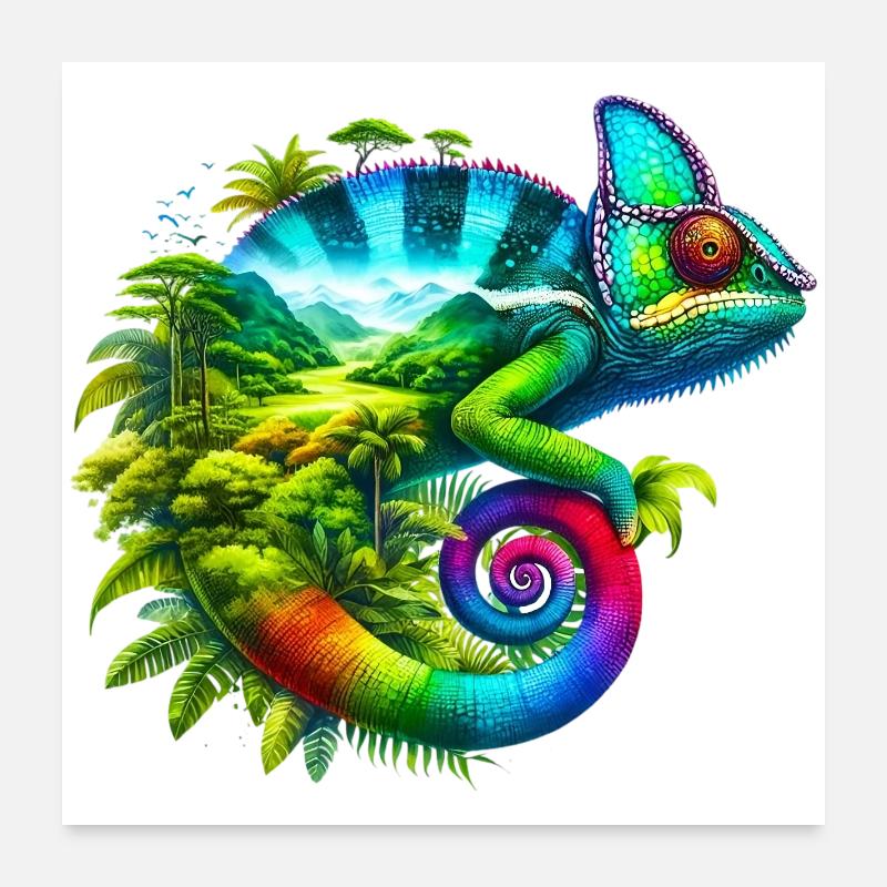 Caméléon Poster 60 x 60 cm