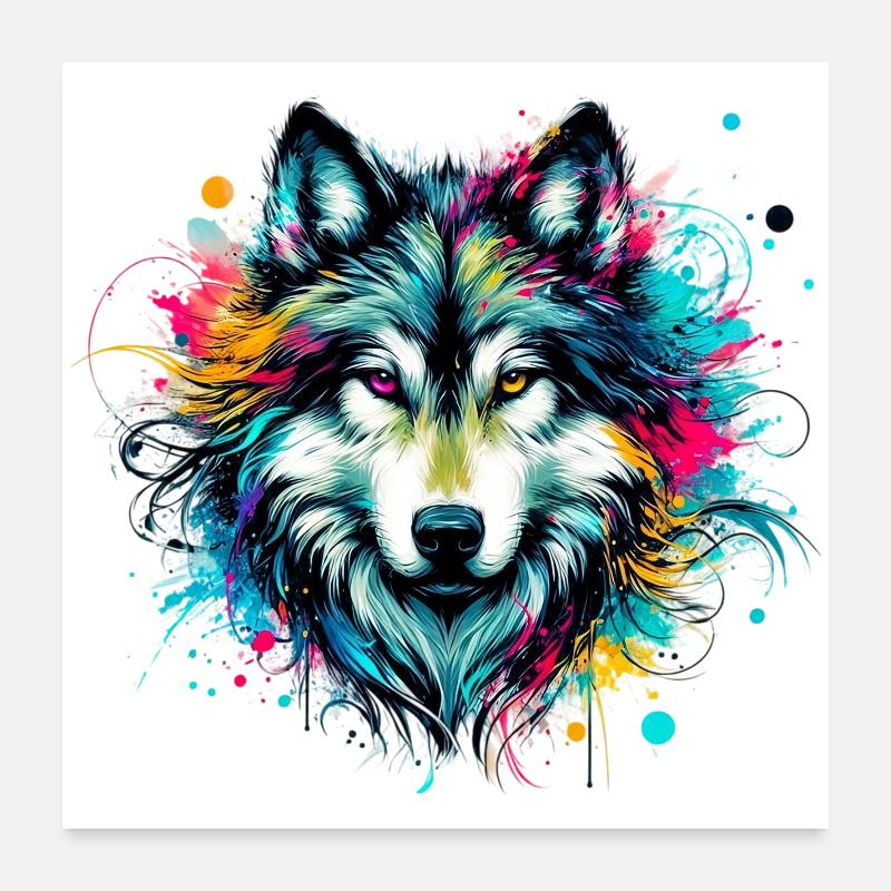 Wolf Poster 60x60 cm