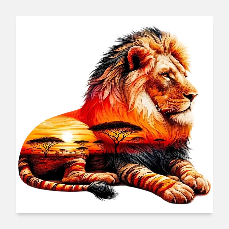 Löwe Poster 60x60 cm
