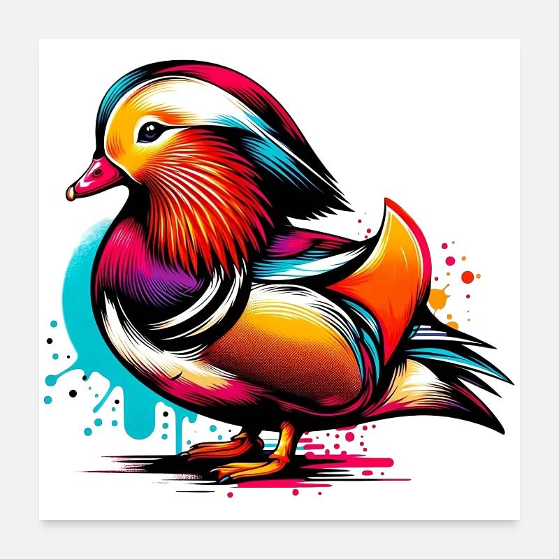 Mandarin duck Poster 24" x 24" (60x60 cm)