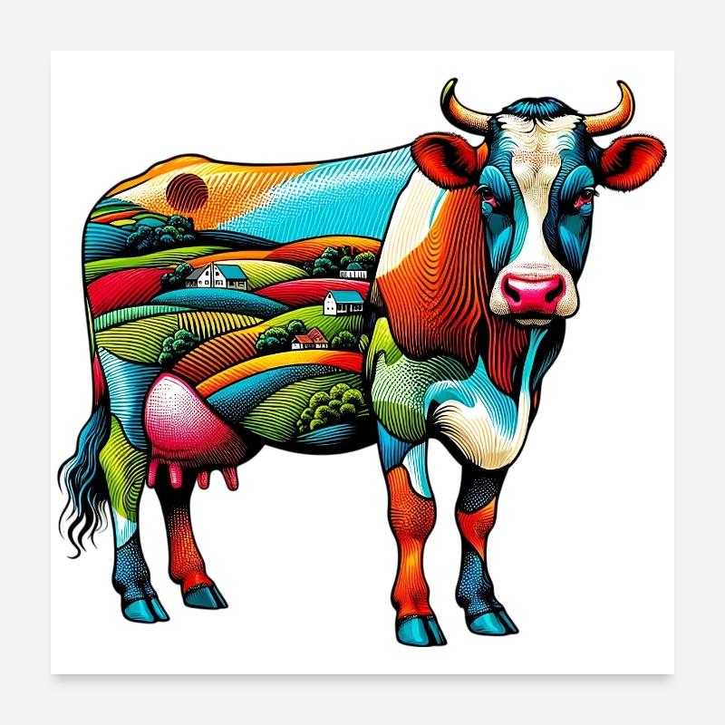 Vache Poster 60 x 60 cm