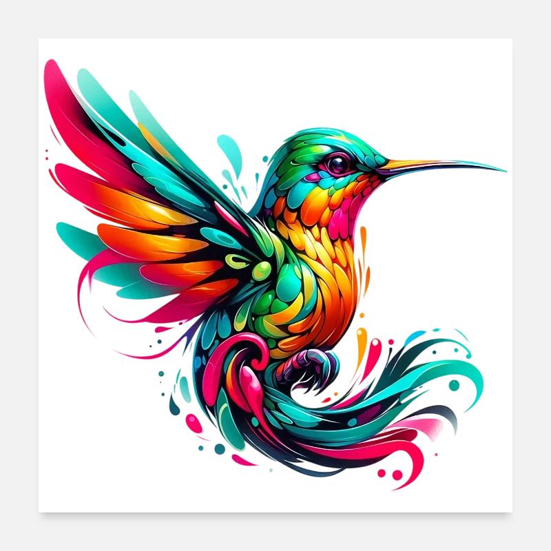 Colibri Poster 60 x 60 cm