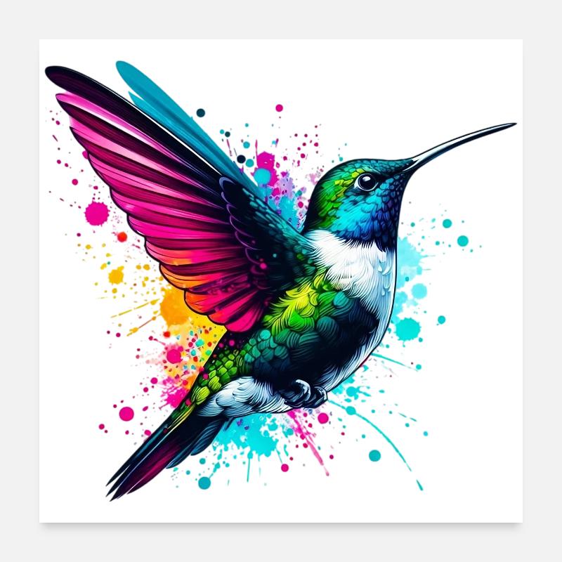Hummingbird Poster 24" x 24" (60x60 cm)