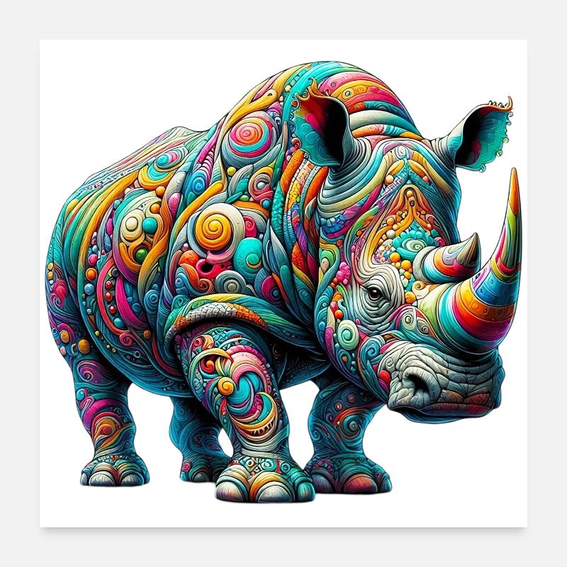 Nashorn Poster 60x60 cm
