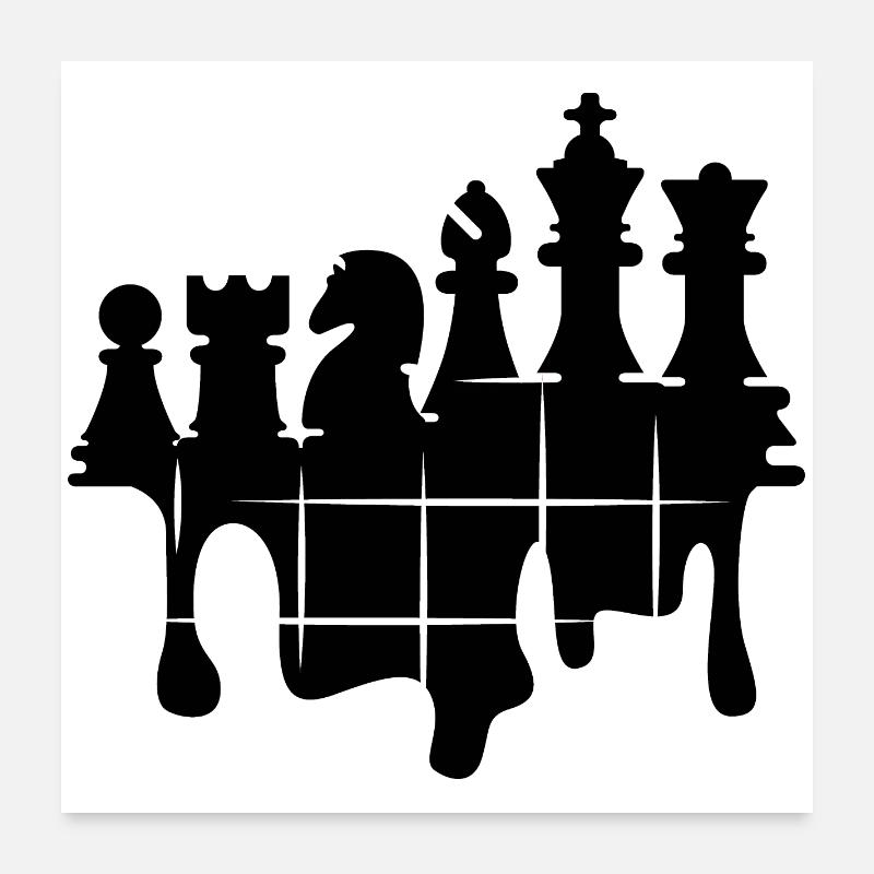 Chess Graffiti Jeu d’échecs Figurines Chevalier tour Poster 60 x 60 cm