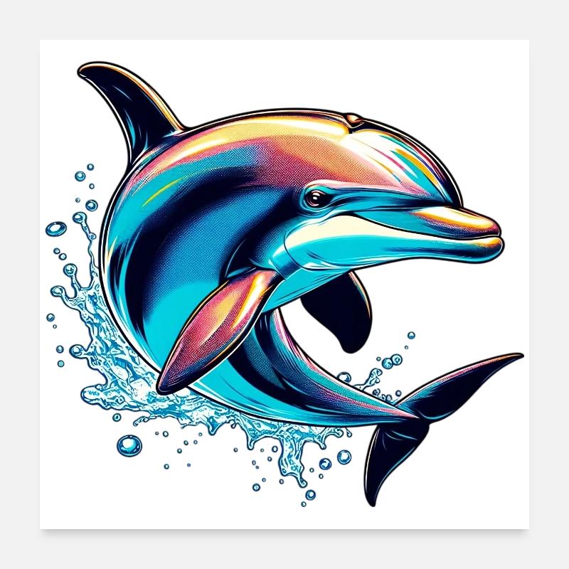 Delfin Poster 60x60 cm