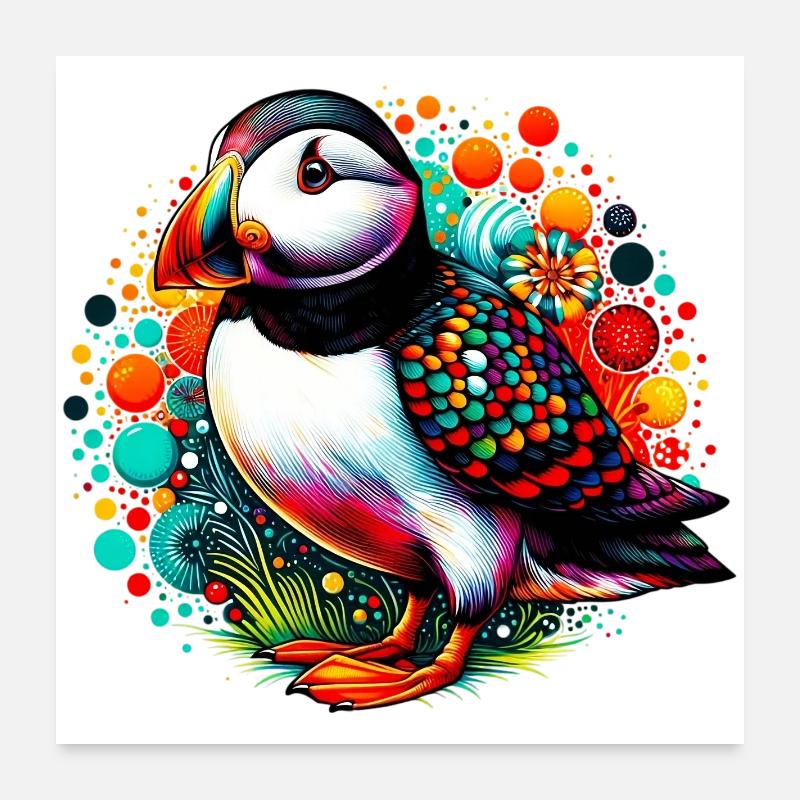 Puffin Poster 24" x 24" (60x60 cm)