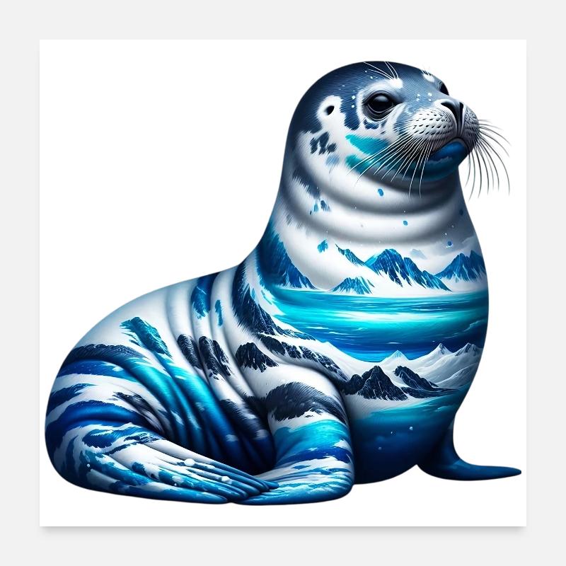 Phoque Poster 60 x 60 cm