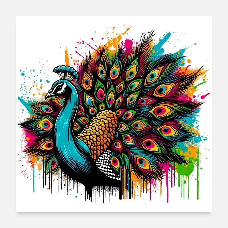 Peacock Poster 24" x 24" (60x60 cm)