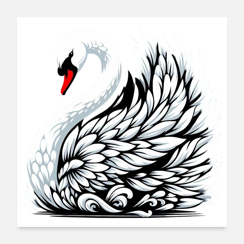 Schwan Poster 60x60 cm