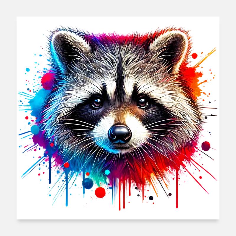 Raccoon Poster 24" x 24" (60x60 cm)